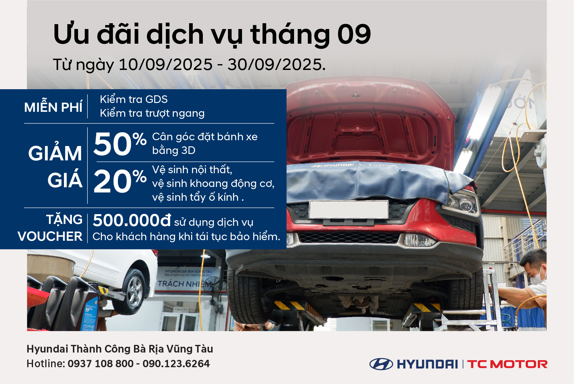 Hình ảnh chương trình ưu đãi dịch vụ tại đại lý xe ô tô