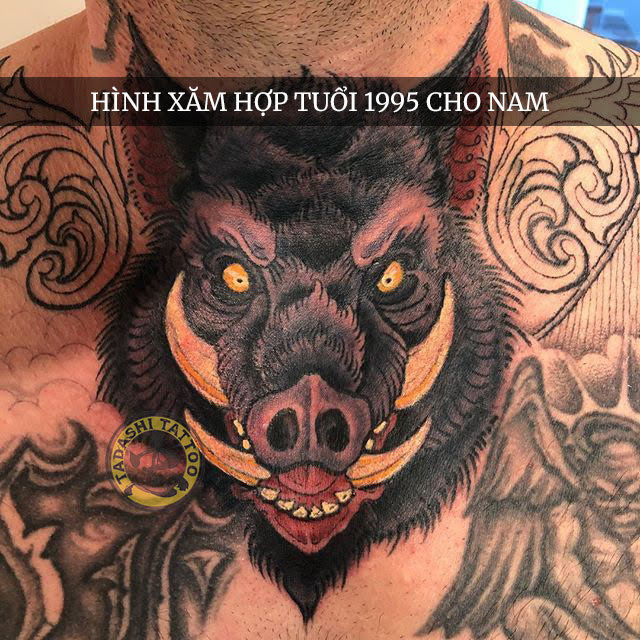 Hình xăm Rồng Lửa ở bắp tay, mẫu hình xăm hợp tuổi 1995 mang lại uy quyền cho nam giới