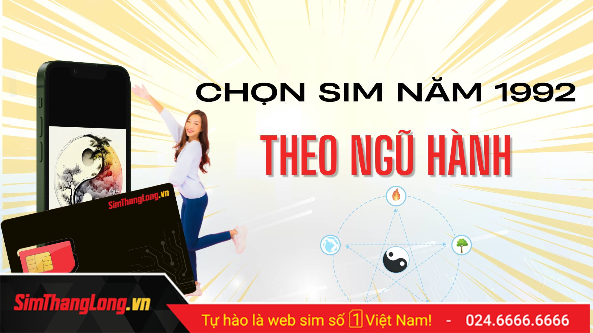 Sơ đồ Ngũ Hành tương sinh tương khắc khi chọn SIM hợp mệnh Kim 1992