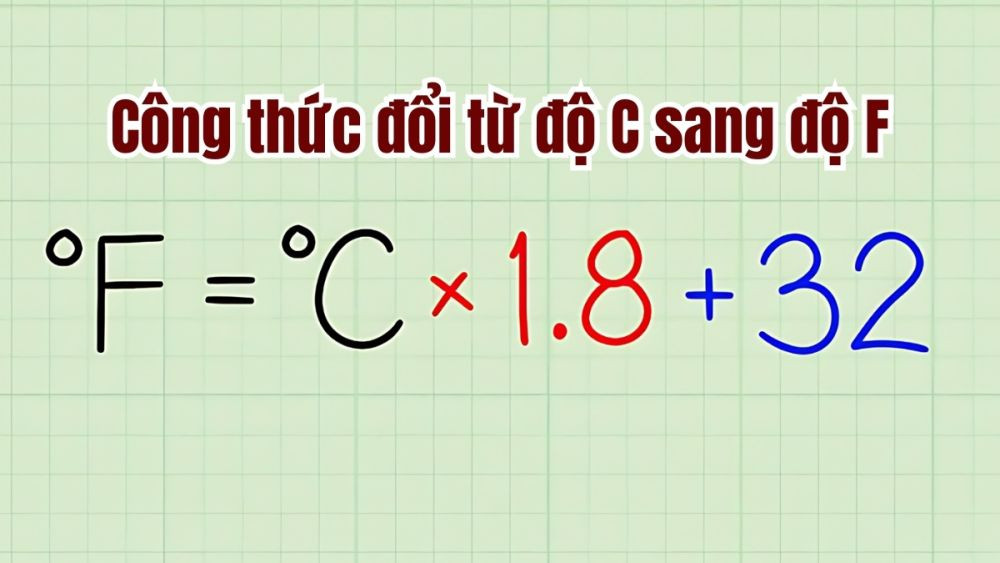 Công thức toán học để chuyển đổi nhiệt độ từ độ C sang độ F