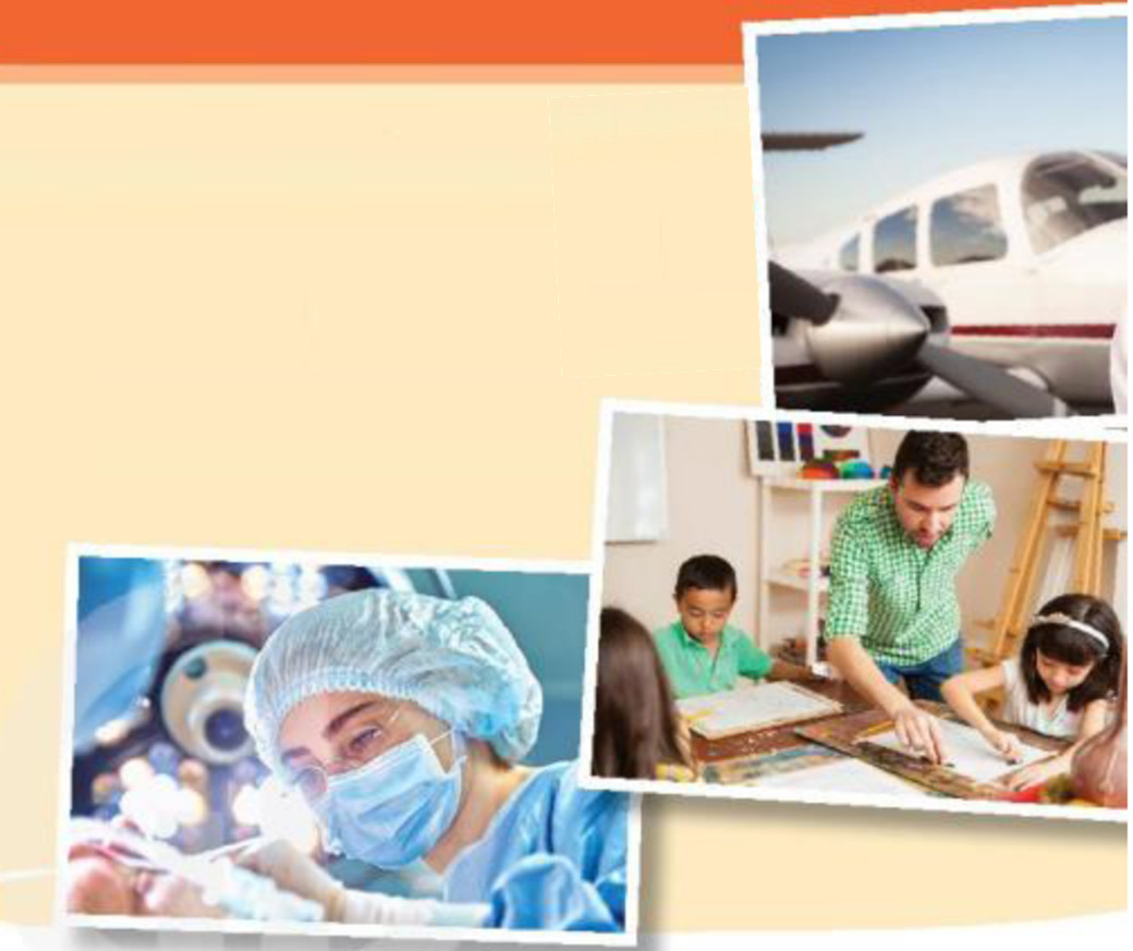 Minh họa một trang sách giáo trình tiếng Anh với hình ảnh học sinh trong lớp học