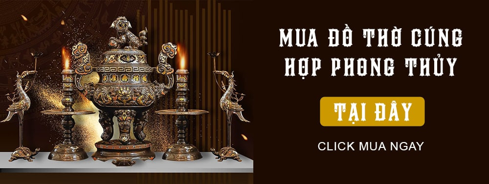 Bộ đồ thờ cúng đầy đủ, trang trọng trên bàn thờ gia tiên