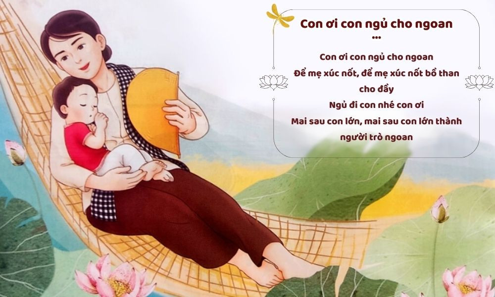 Bé ngủ say trong vòng tay mẹ với lời hát ru dịu dàng