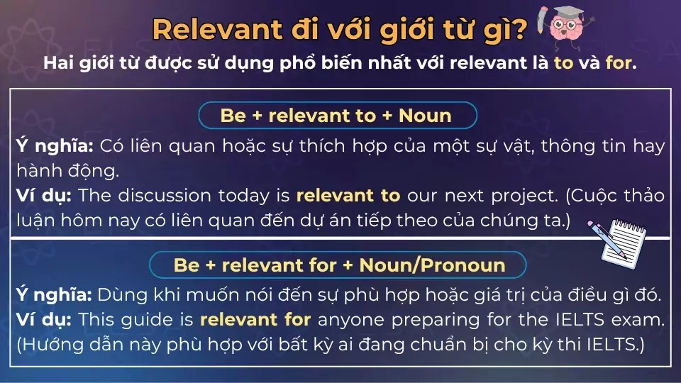 Tìm hiểu ý nghĩa và cách dùng của relevant khi đi với to và for