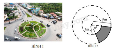 Hình ảnh minh họa bồn hoa hình quạt tròn tại vòng xoay