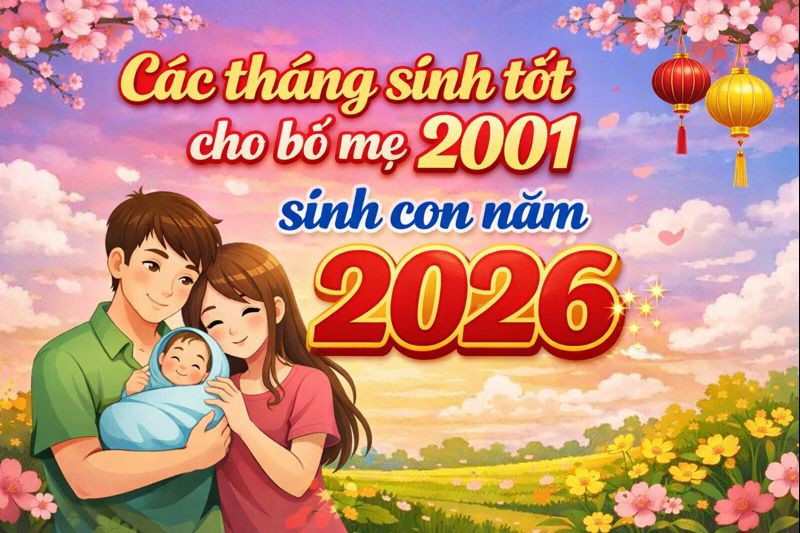 Các tháng sinh tốt cho bố mẹ 2001 sinh con năm 2026