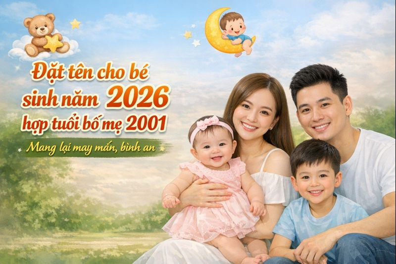 Tên hay cho bé sinh năm 2026 hợp tuổi bố mẹ 2001