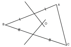 Tìm điểm O cách đều ba đỉnh của tam giác