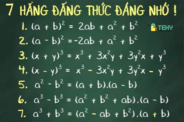 Minh họa công thức hằng đẳng thức đáng nhớ