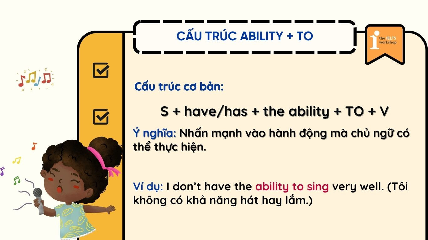 Ability đi với giới từ gì? Ability + to