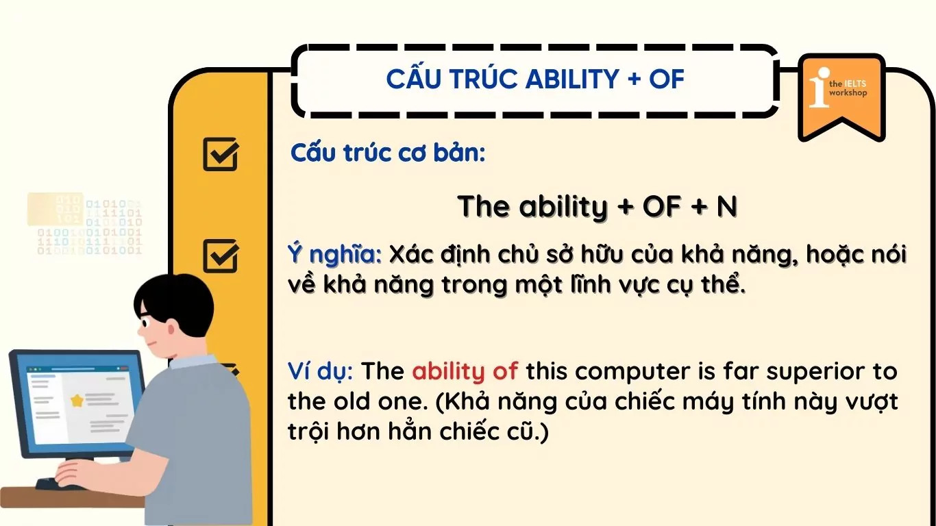 Ability đi với giới từ gì? Ability + of