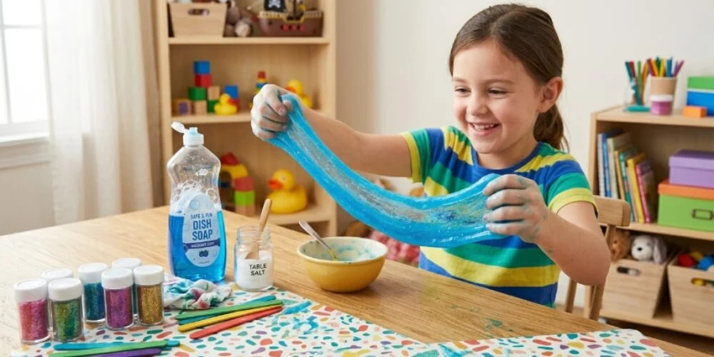 Slime làm từ sữa tắm và muối