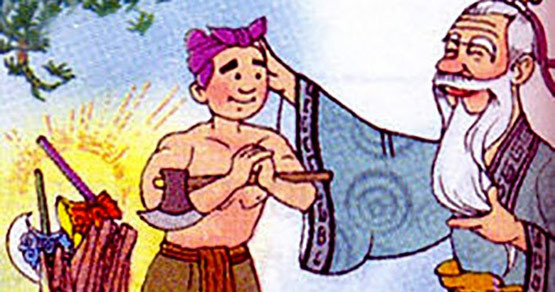 Truyện cổ tích về tính trung thực - Ba lưỡi rìu